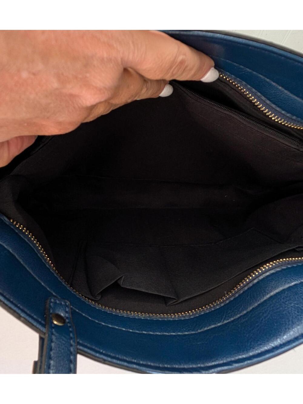 Shoulder Bag Top Handle Many Pockets Blue - Picture 6 of 7